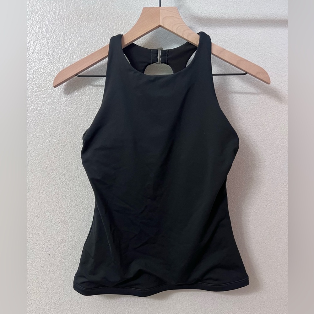 Athleta Maldives High Neck UPF 50+ Tankini Swim Top in Black,  32 B/C